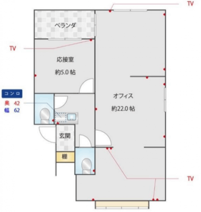 1F事務所間取り